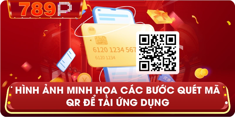 Hình ảnh minh họa các bước quét mã QR để tải ứng dụng